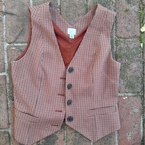 a new day Rust Plaid Women's Vest